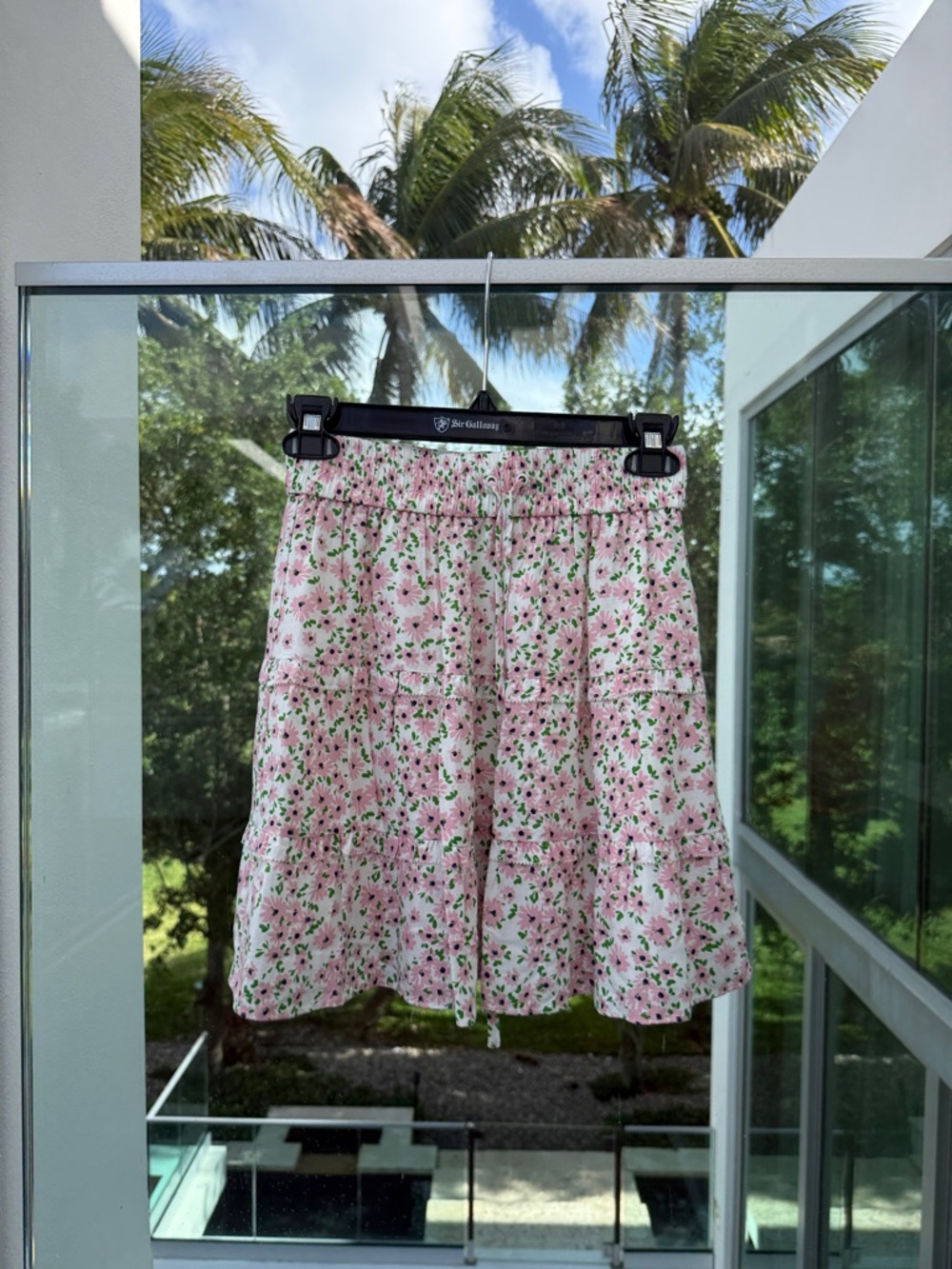 Alice + Olivia Pink Floral Tiered Mini Skirt